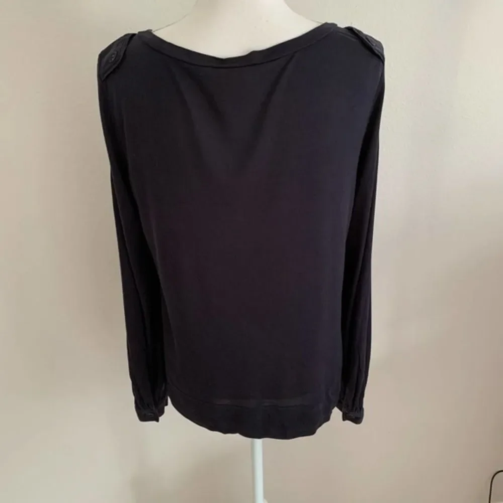 Tory Burch Navy Ashlee 100% Silk Blouse Women’s Medium